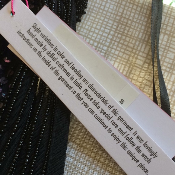 .Parker NWT Hand made  Black Beaded Top - Picture 7 of 9